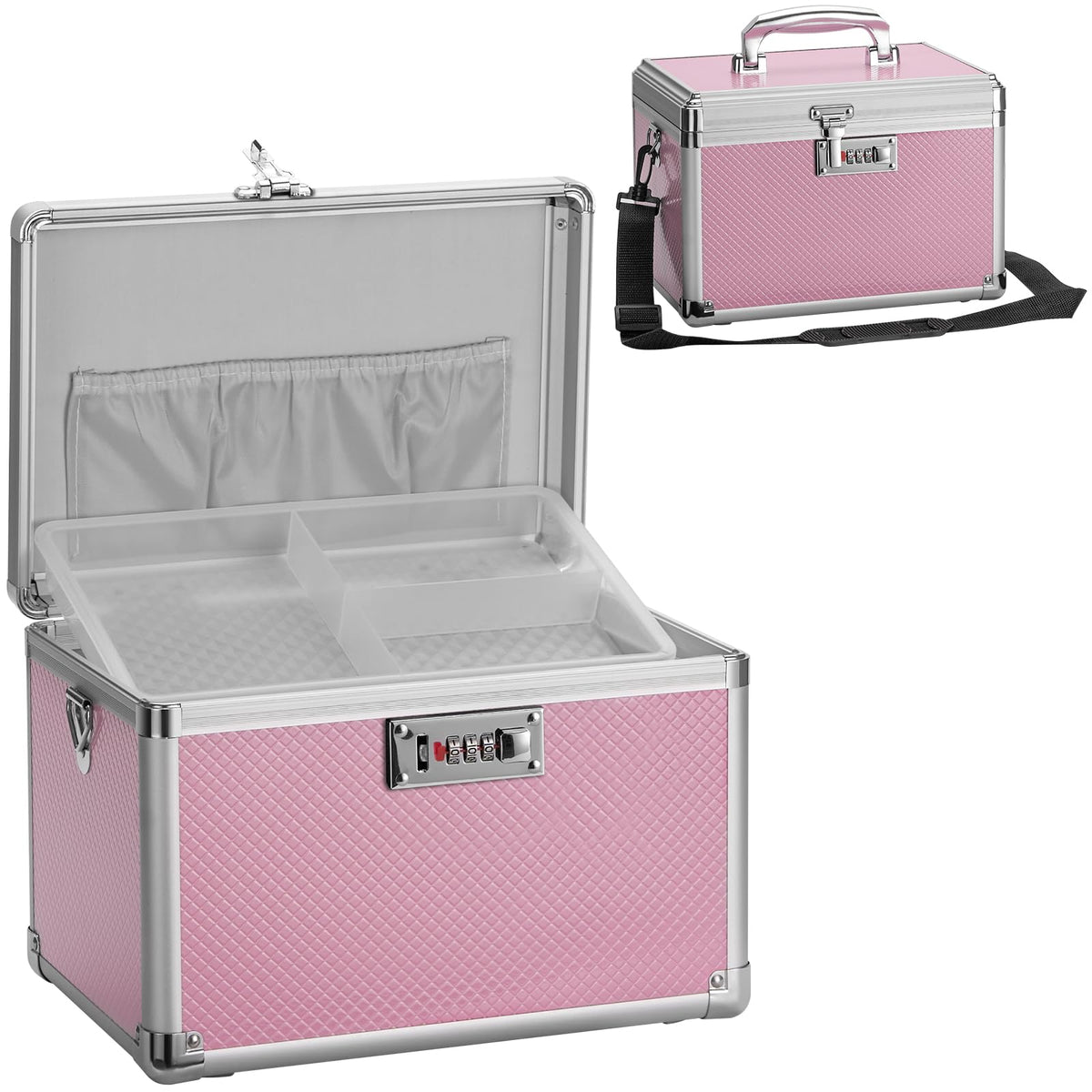 Medicine Lock Box with Combination Lock - 13.4 x 7.6 x 8.2 Inches - First Aid Safe Medication Storage Box