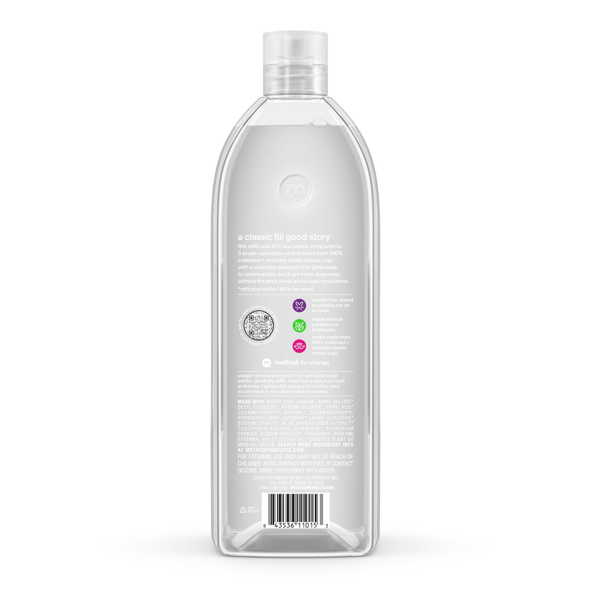 Gel Hand Wash Refill, Sweet Water, 34 fl oz