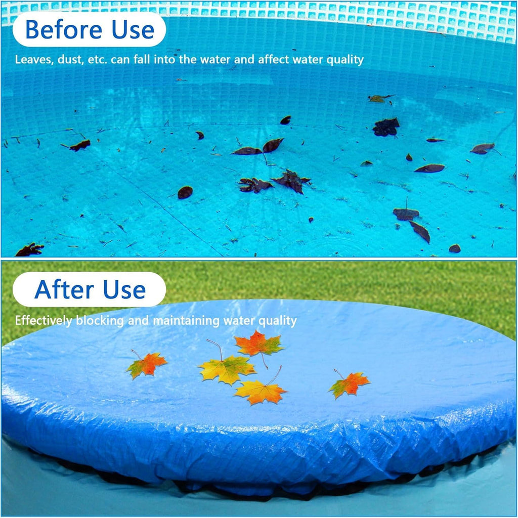 10 Ft Dust Pool Cover Protector-Solar Cover for Round Frame Pools-Pool Cover for Round Inflatable-Pool Cover