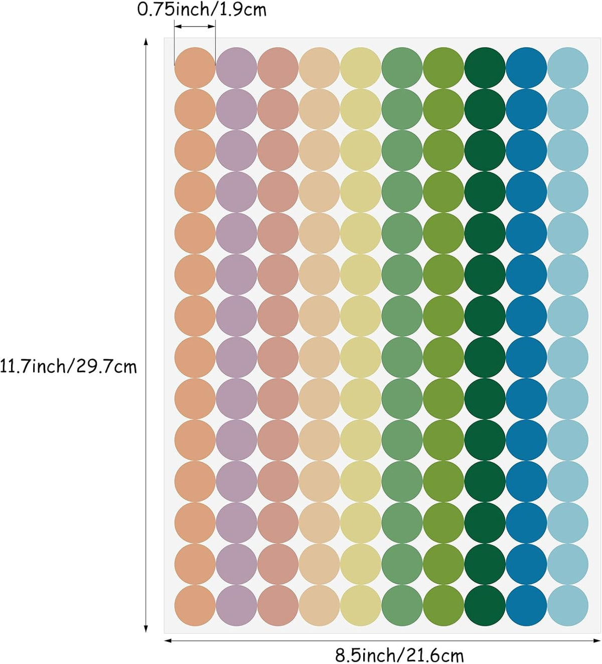 2800 Pcs Colored Dot Stickers 3/4 Inch Round Color Coding Labels