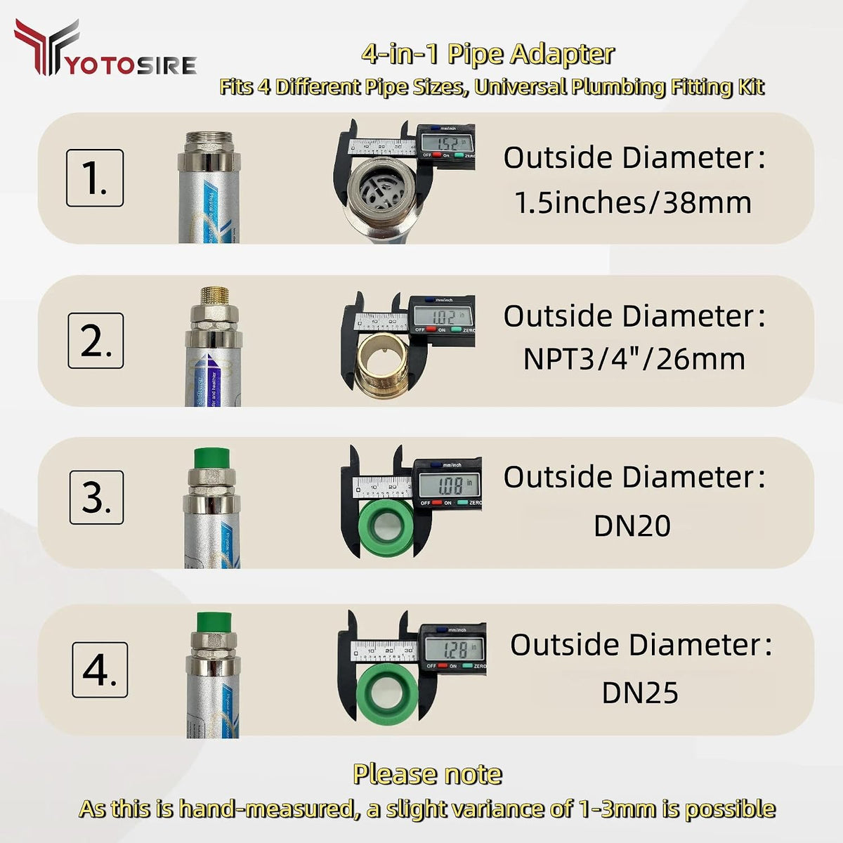 Salt-Free Whole House Water Descaler,4-in-1 Pipe Adapter Water Descaler System, 3/4" NPT,Prevents Limescale in