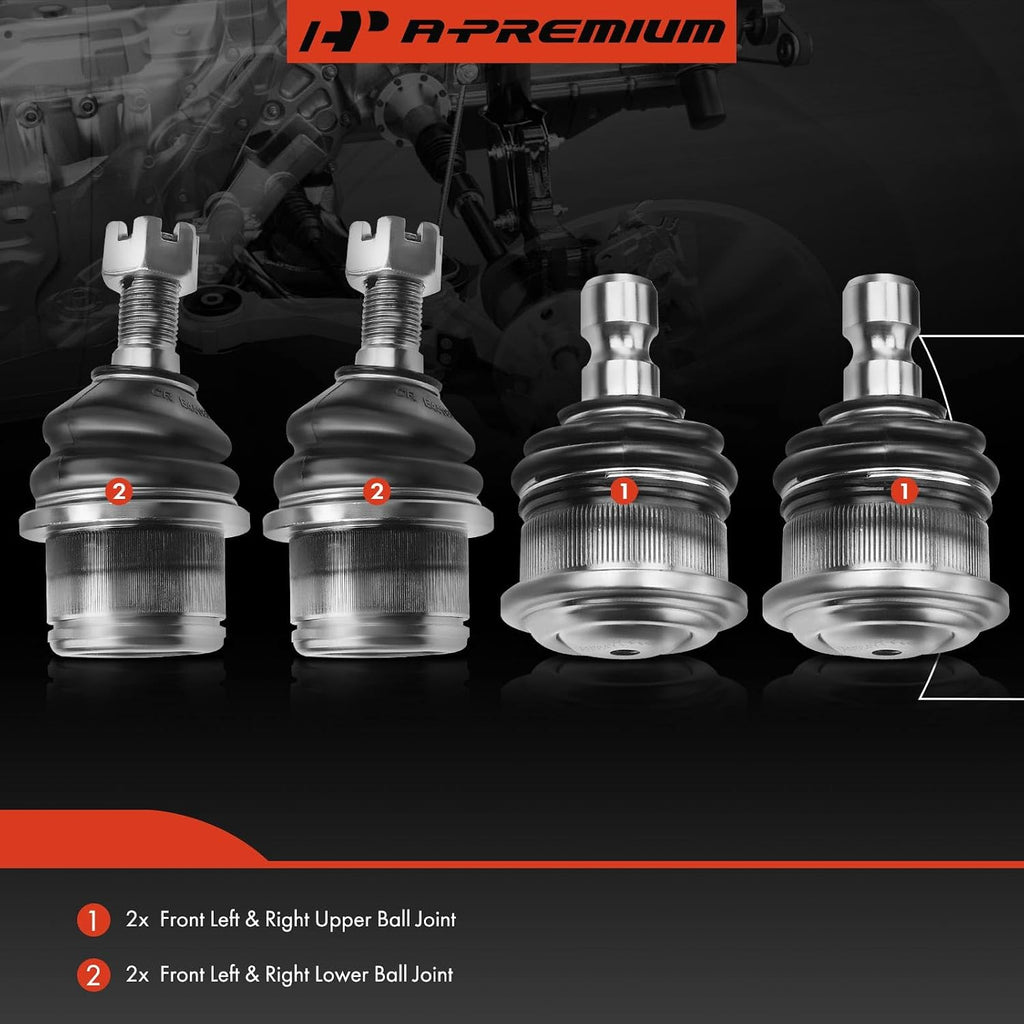 A-Premium Front Upper & Lower Ball Joint Kit, Compatible with Chevy, GMC