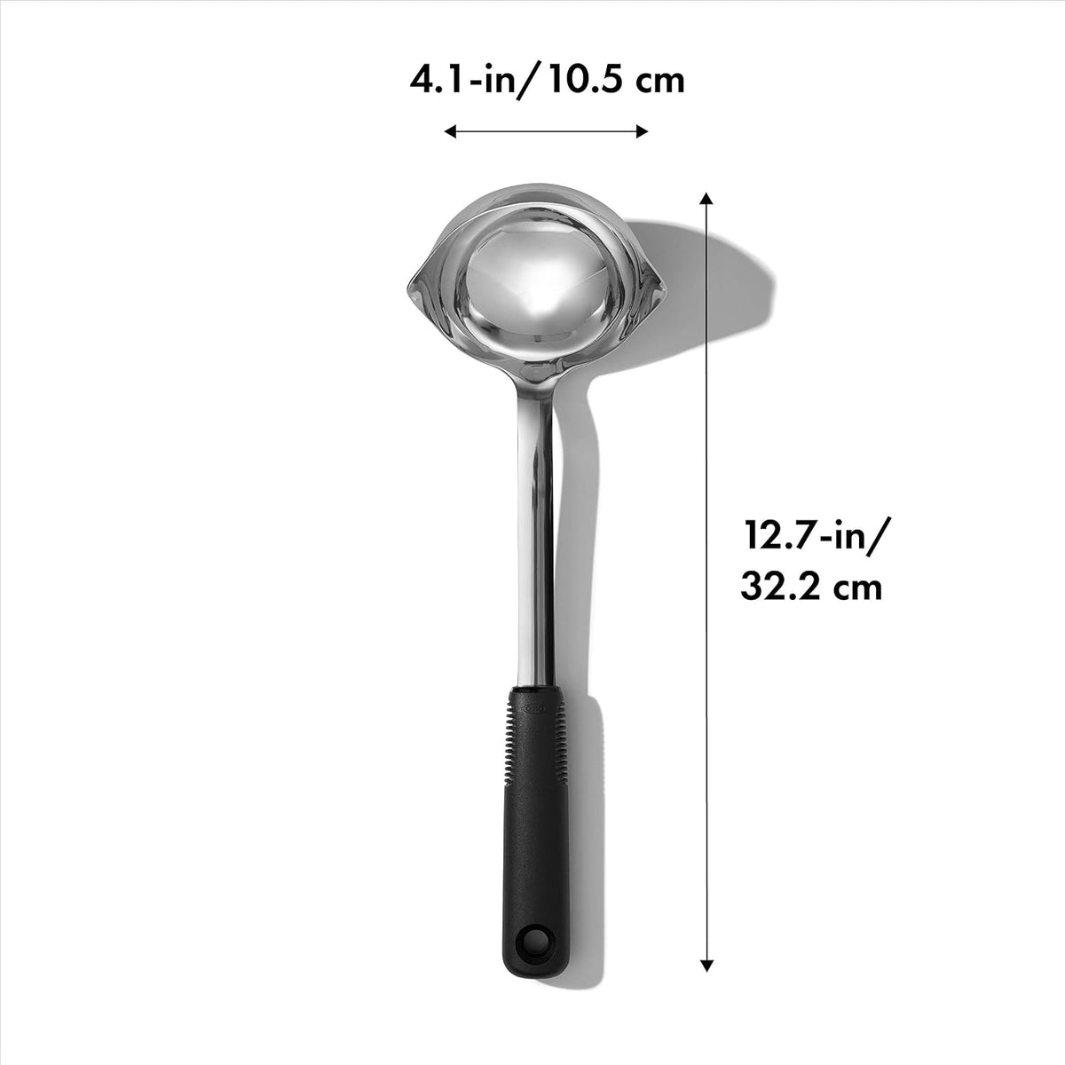 Good Grips Stainless Steel Soup Ladle with Pour Spout | Comfortable Non-Slip Handle, Drip-Free Pour Spout, Dishwasher