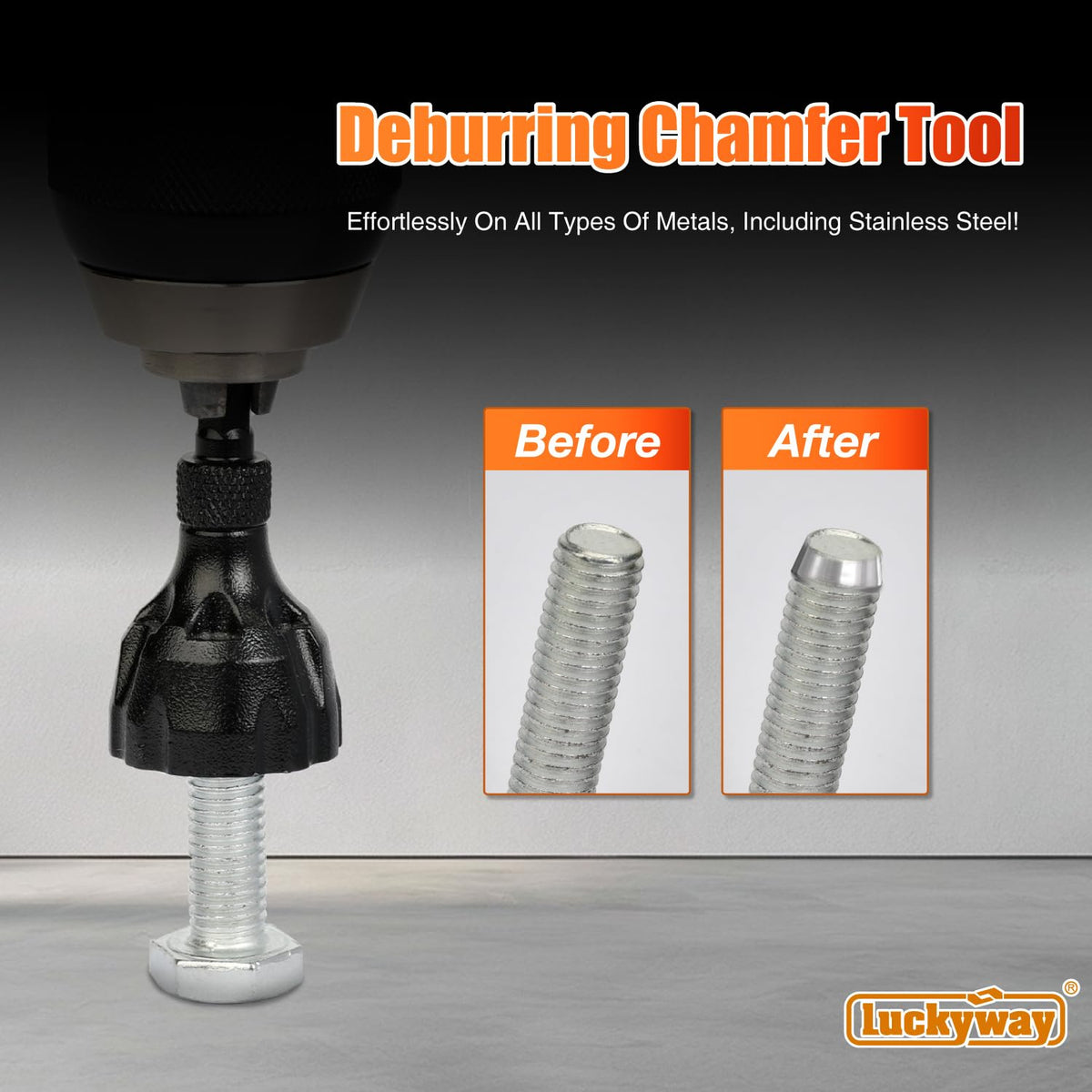 Luckyway 1/8"-1-3/8" Deburring External Chamfer Tool Set 2-Pack