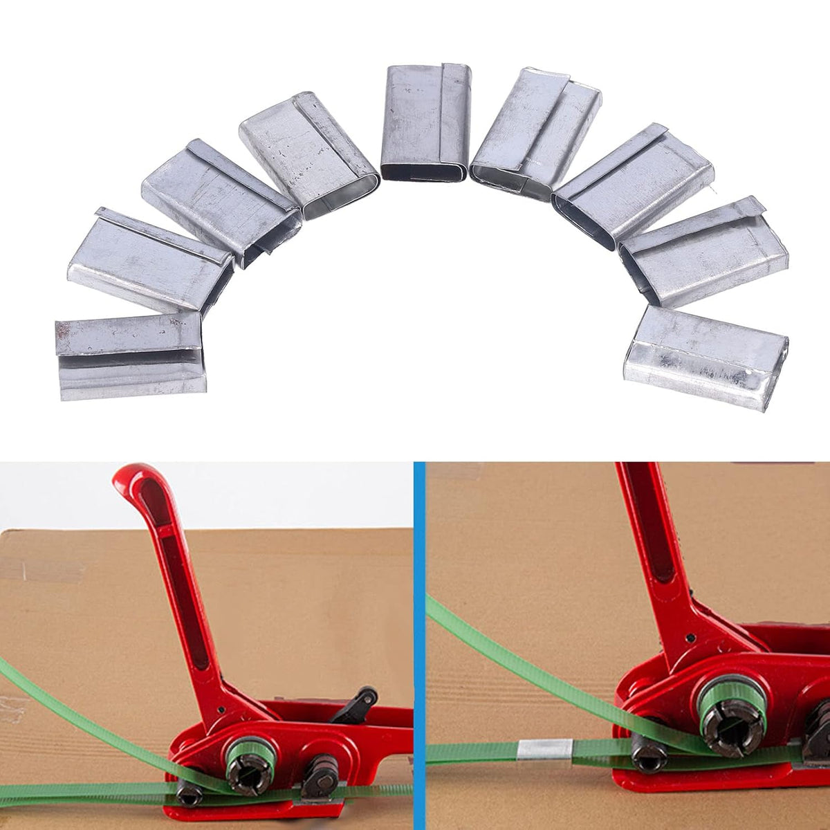 Packaging Strapping Seals 1KG Iron Sheet Strapping Clips PP Belt Packaging Buckles