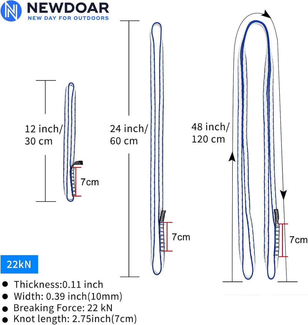 Climbing Sling 10mm Dyneema Sling Runners 22KN 4840LB Climbing Utility Cord Rock Climbing, Creating Anchors System