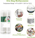 Vacuum Sealer Bags, 11" x 20' Rolls 2 Pack for Food Storage