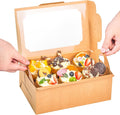 20 Pack Brown Cupcake Boxes with Handle Tray - 4" Tall Large Muffin Boxes for 6 Cupcakes - Professional Food-Grade