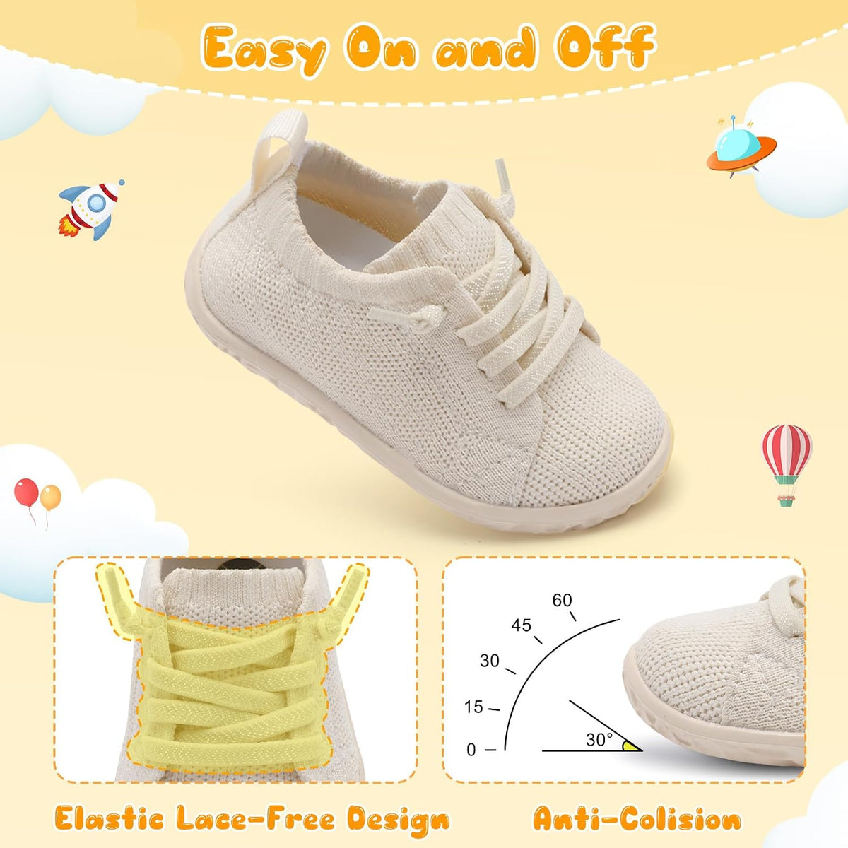 Baby Shoes Baby Boy Girl First Walking Shoes Breathable Barefoot Infant Shoe Lightweight Slip On Sneakers Soft Sock Shoe