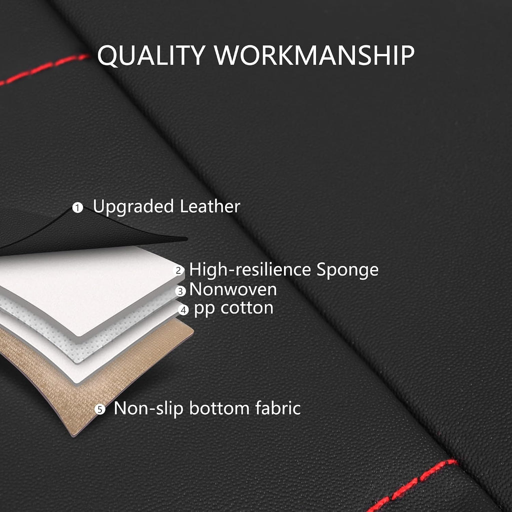 Car Seat Covers, Quilting Leather Seat Covers Full Set, Waterproof Faux Leather Automotive Seat Covers for Cars