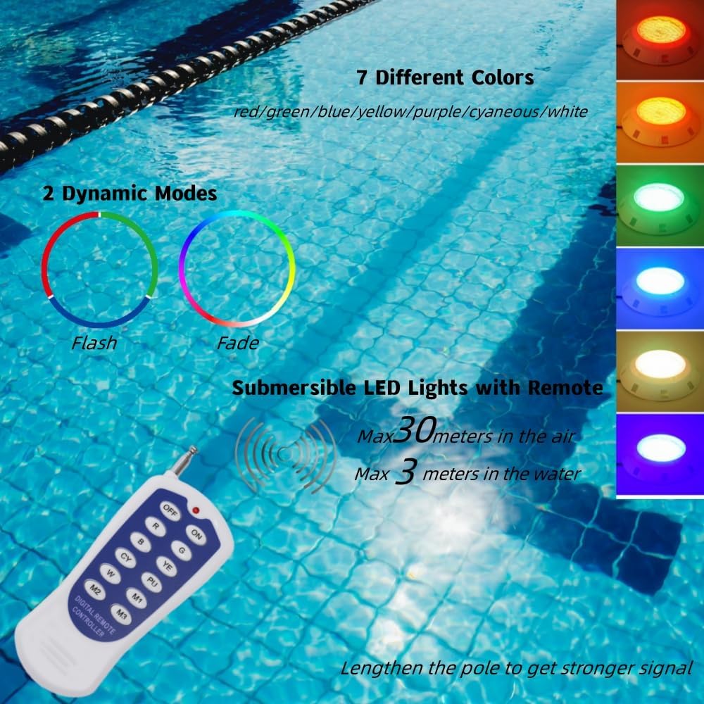11.6Inch Pool Lights for Inground Pool, AC12V 45w Color Changing Spa Light, LED Inground Pool Light with Remote