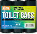 45 Portable Toilet Bags, Plant Based 8 Gallon for 5 Gallon Buckets Human | Waste Bags for Camping, Boating, Car and
