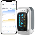 Bluetooth Fingertip Pulse Oximeter with Pulse Rate, Blood Oxygen Saturation Monitor | Finger O2 Meter, Batteries and