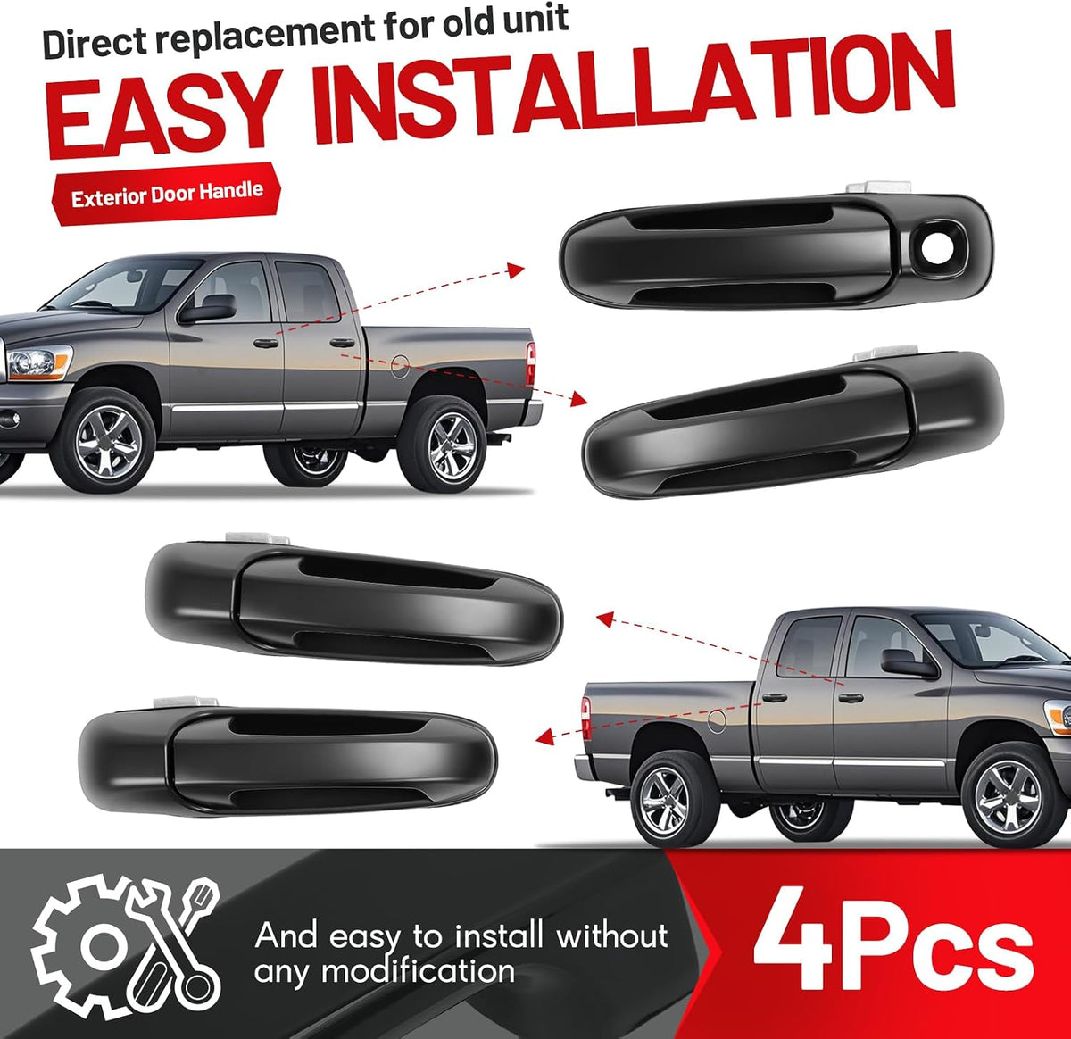 Door Handle Compatible with 2002-2011 Ram 1500