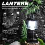 4-Pack Solar Camping Lantern, Collapsible LED Solar USB Rechargeable Lantern Flashlight Emergency Hanging Lights for