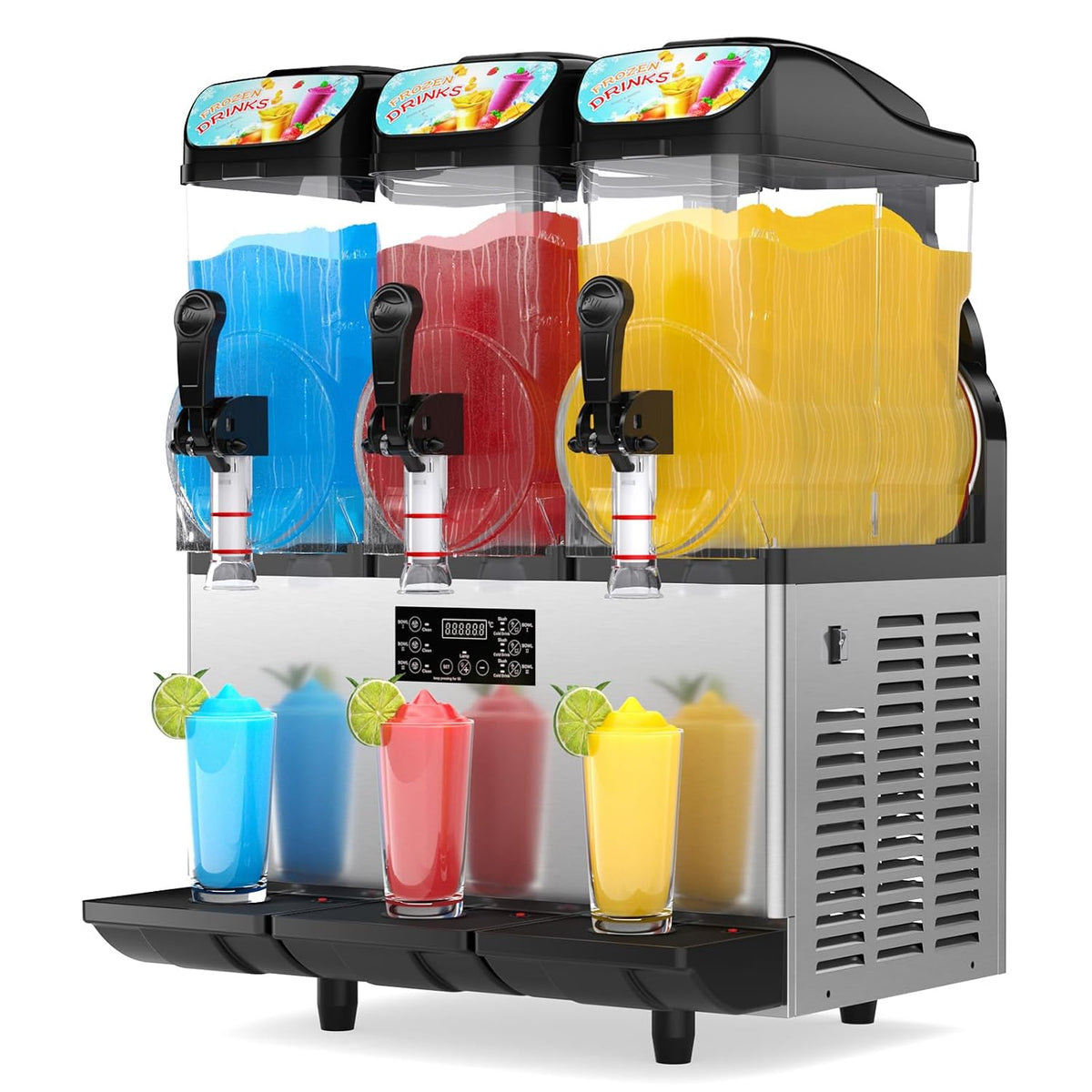 Commercial Slushy Machine, 45L Triple Tank Margarita Maker