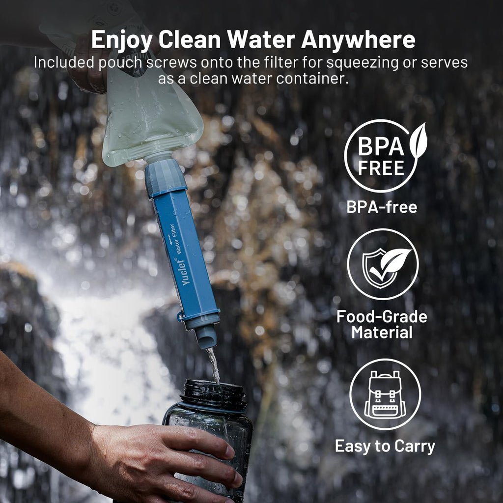 Gravity Water Filter System w/ 2-Gal Bag & 0.1-Micron Filter Straw | Gravity-Fed Water Filtration System Water