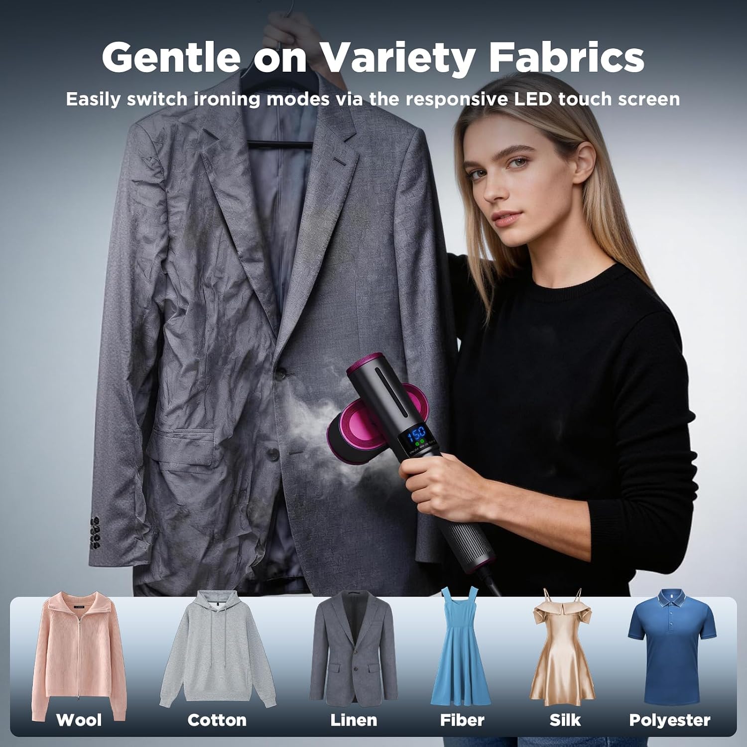 Travel Steamer for Clothes, 2-in-1 Steam Iron & Garment Steamer | Portable Handheld Clothes Steam with Fast Heat-Up
