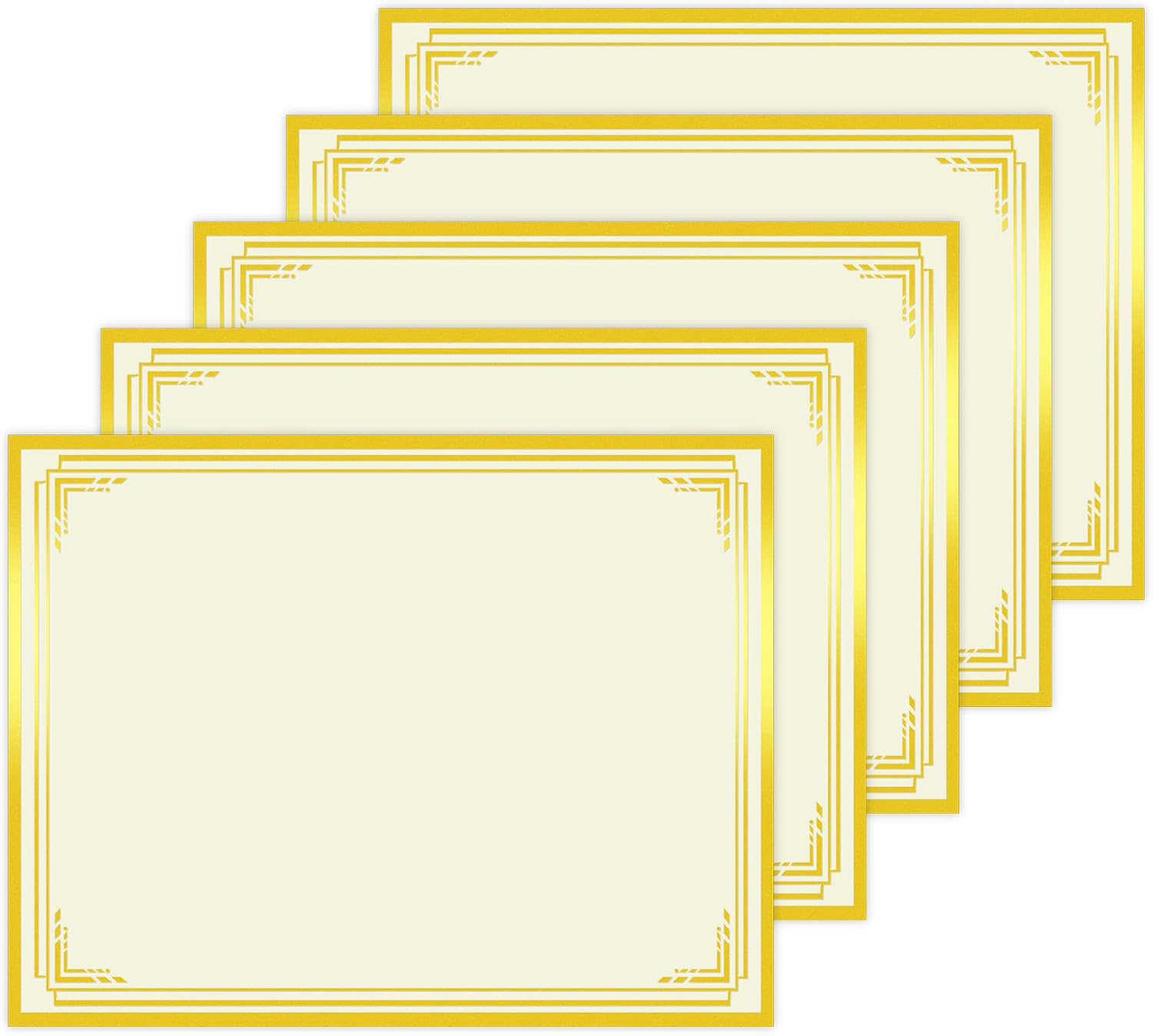 25 Sheets Certificate Paper 8.5 x 11 for Printing, Blank Gold Foil Border Diploma Paper, 180 GSM Award Certificate