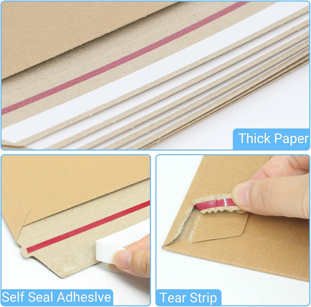 100 Pack 6"X8" Kraft Rigid Mailers Cardboard Envelopes Mailers