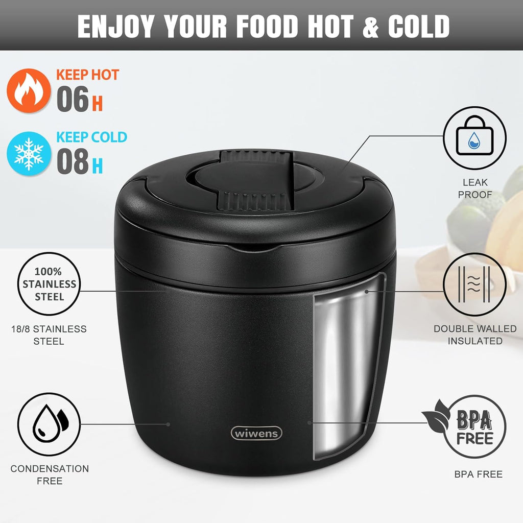 Thermo Food Jar for Hot Food Adults 32OZ Soup Thermo Lunch Containers Wide Mouth Vacuum Insulated Stainless Steel