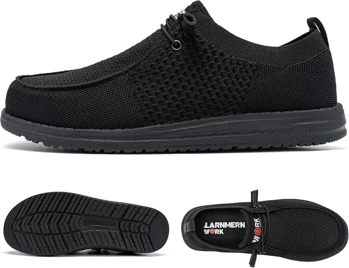 Slip On Steel Toe Shoes Men Loafers Work Safety Tennis Sneakers | Lightweight, Comfortable, Walking, Wide, Hands