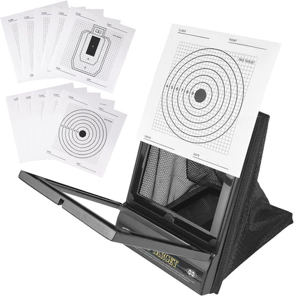 Airsoft Targets with Catcher for Kids, Beginners, Hobbyists | Foldable BB Trap System for 6mm Plastic BBs, Backyard