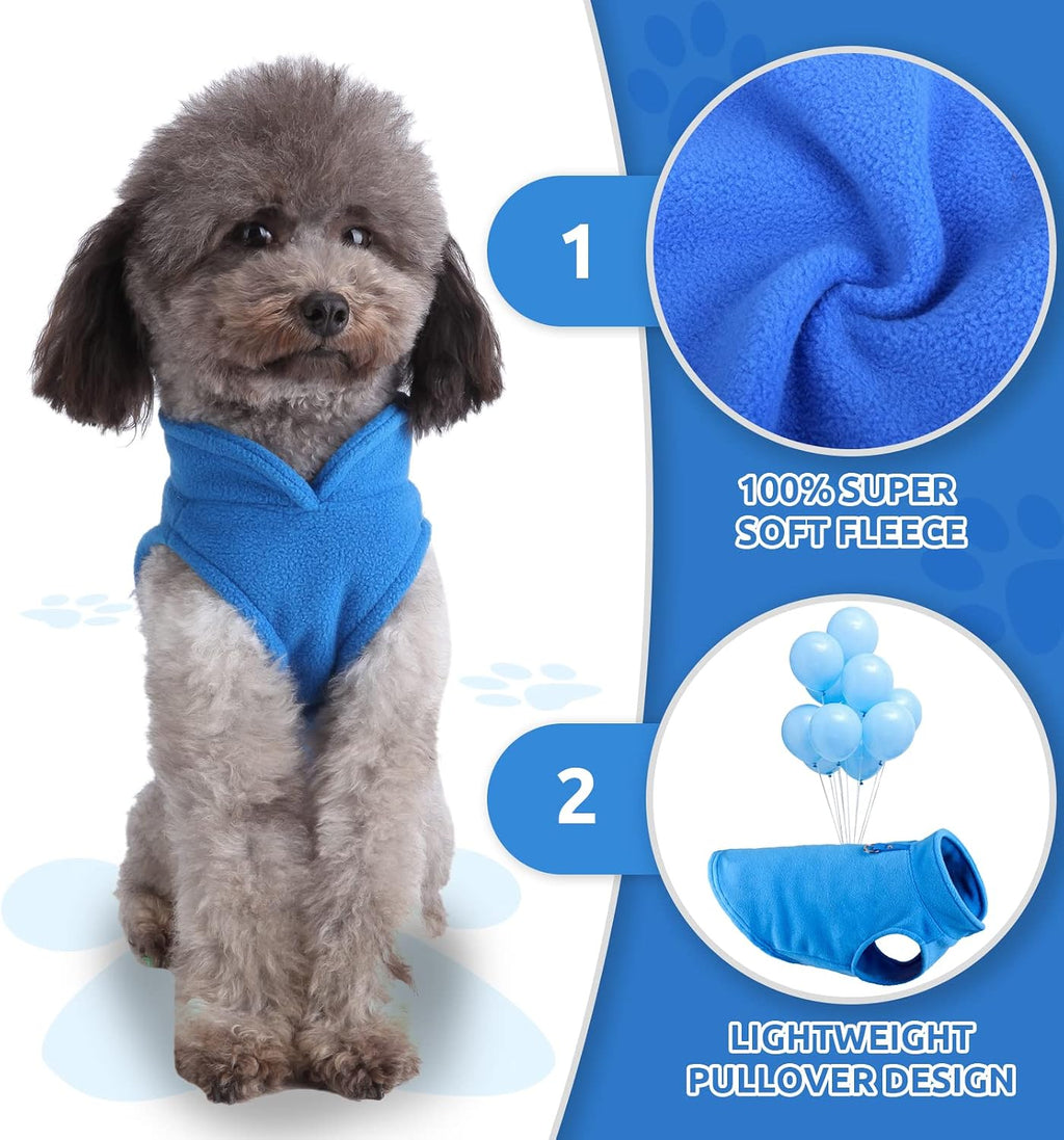 Small Dog Sweater Cat Fleece Vest Soft Dog Jacket with Leash O-Ring Winter Warm Pet Pullover Coat Puppy Clothes for