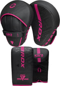Boxing Pads and Bag Gloves Set, Maya Hide Leather Kara Hook and Jab Training Pads, Curved Focus Mitts for MMA, Muay