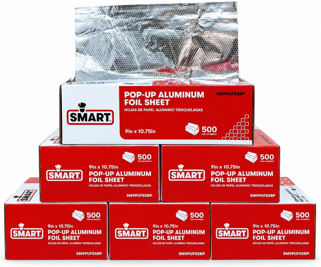 Pre-Cut Pop-Up Aluminum Foil Sheets, Takeout 9x10.75", 3,000/Pack - SMART