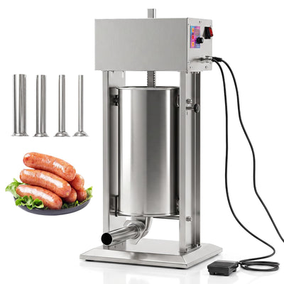 Electric Sausage Stuffer with 4 Stuffing Tubes (15 L)