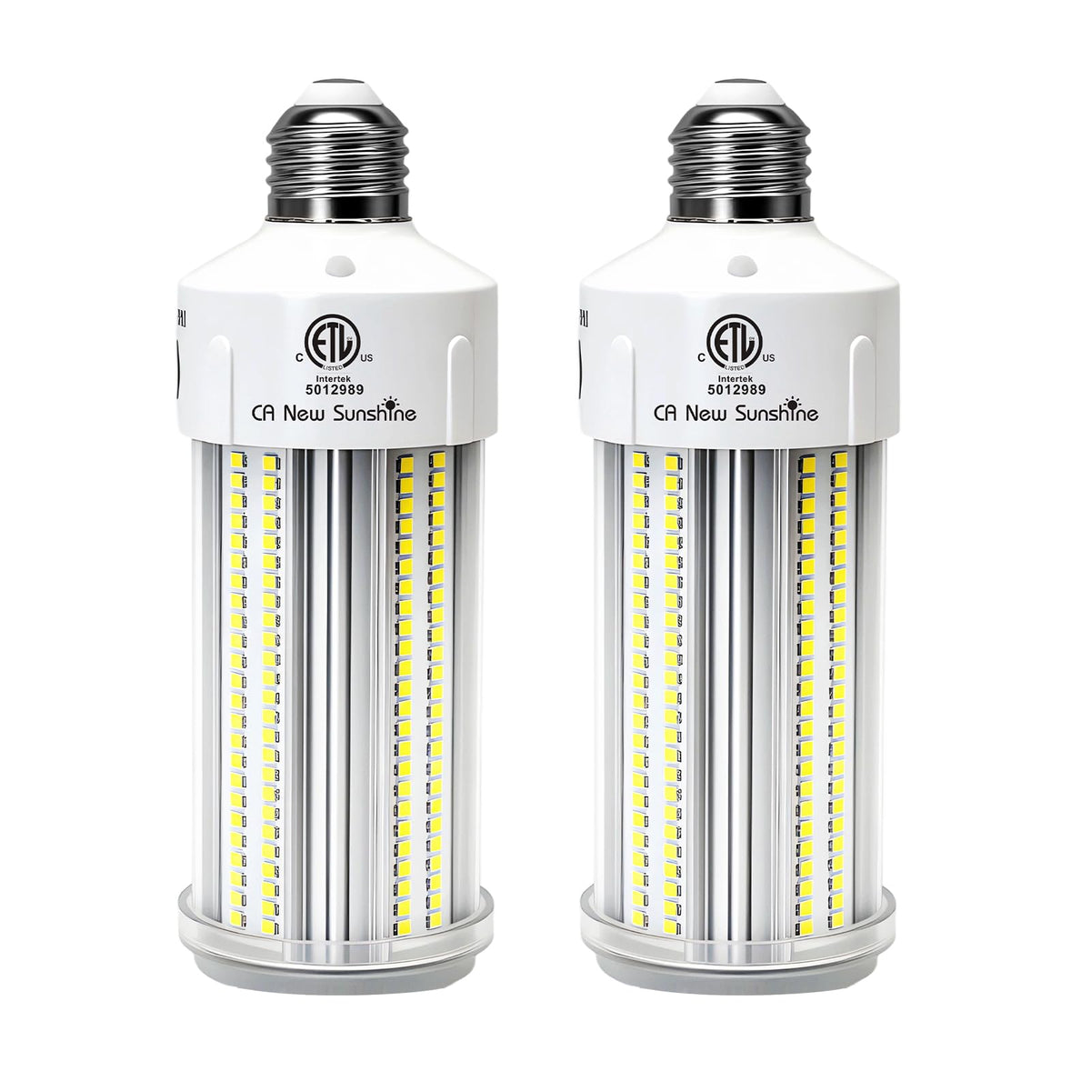 2 Pack 600W Equivalent LED Corn Light Bulb 9000 Lumen 5000K 60W Large Area Daylight White E26/E27 Medium Base for