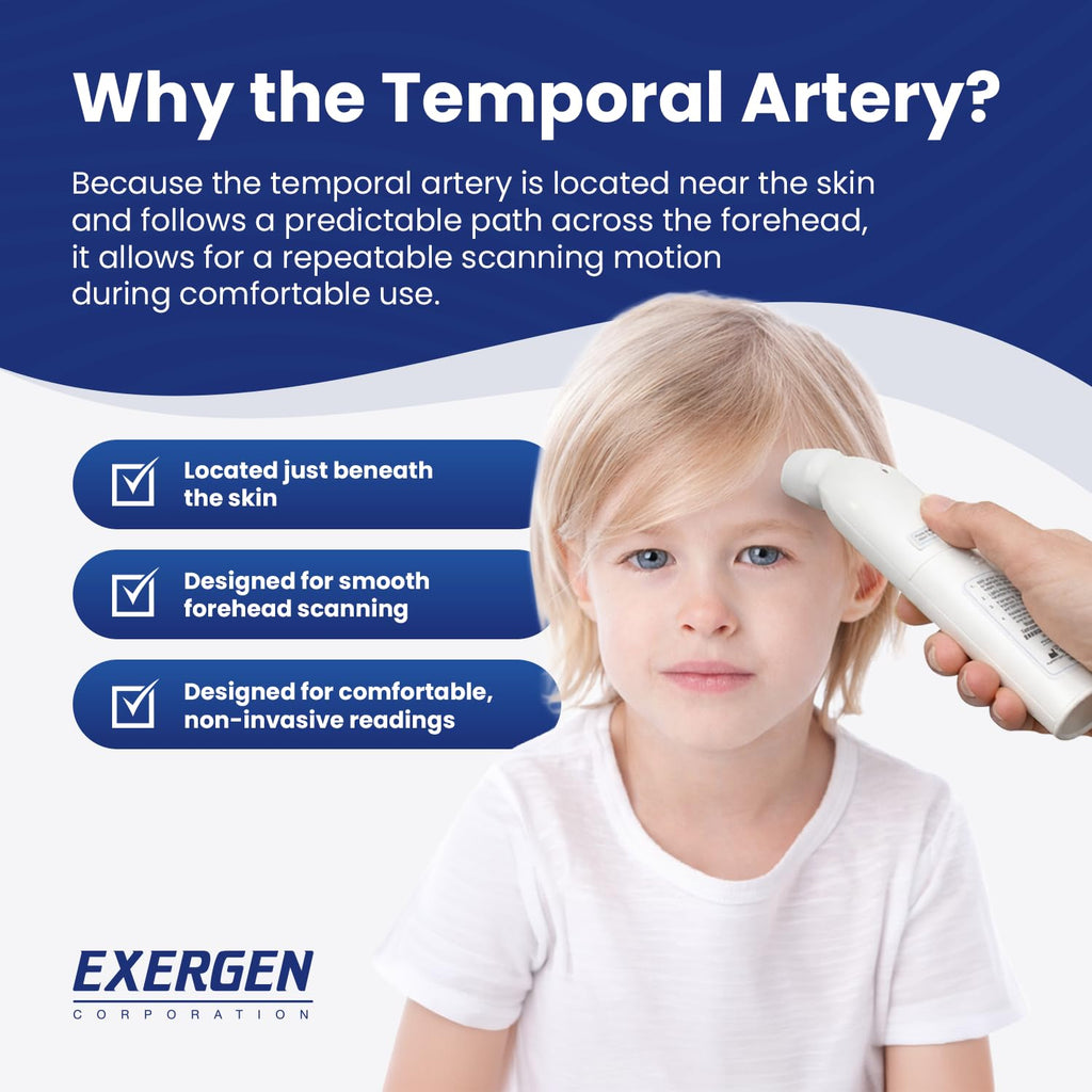 TAT-2000C Temporal Artery Thermometer for Kids, Newborns & Adults, Soft Glow Display, Silent Mode, 9V Battery Included