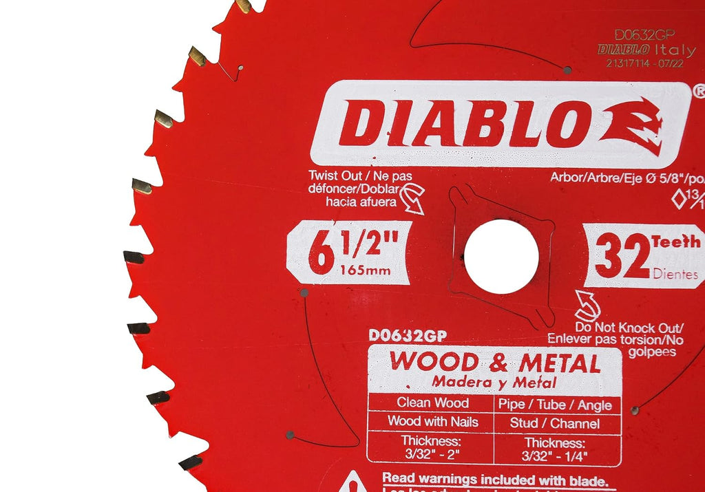 Diablo Wood and Metal Cutting Carbide Circular Saw Blade - 2-Pack