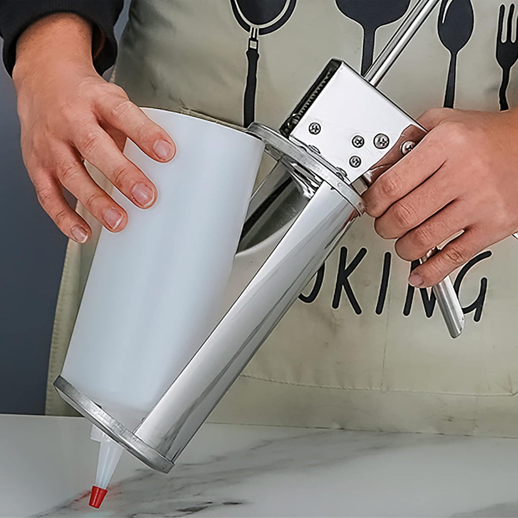 Stainless Steel Sauce Gun - Perfect for Ketchup and Salad Dressing with 650ml Bottles for Home Kitchen Use