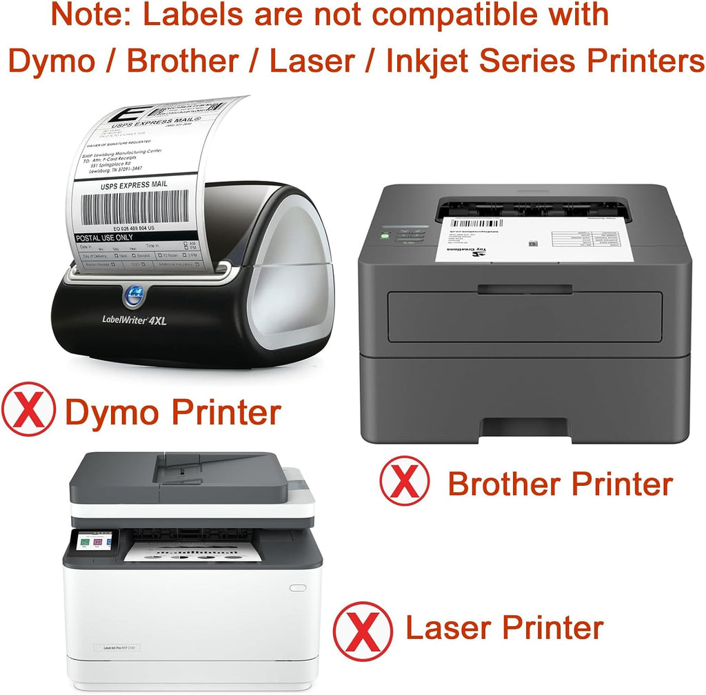 4"x 6" Direct Thermal Labels (4 Rolls, 4000 Labels) - 3'' Core, Perforations Between Label - Zebra Compatible