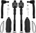 Front 6pc Tie Rods Kit for 2007-2013 Nissan Altima, 4 Inner & Outer Tie Rod Ends 2 Boots 2008 2009 2010 2011 2012 Replacement