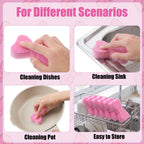 12 Pack Pink Bow Sponges Preppy Dual Sided Non Scratch