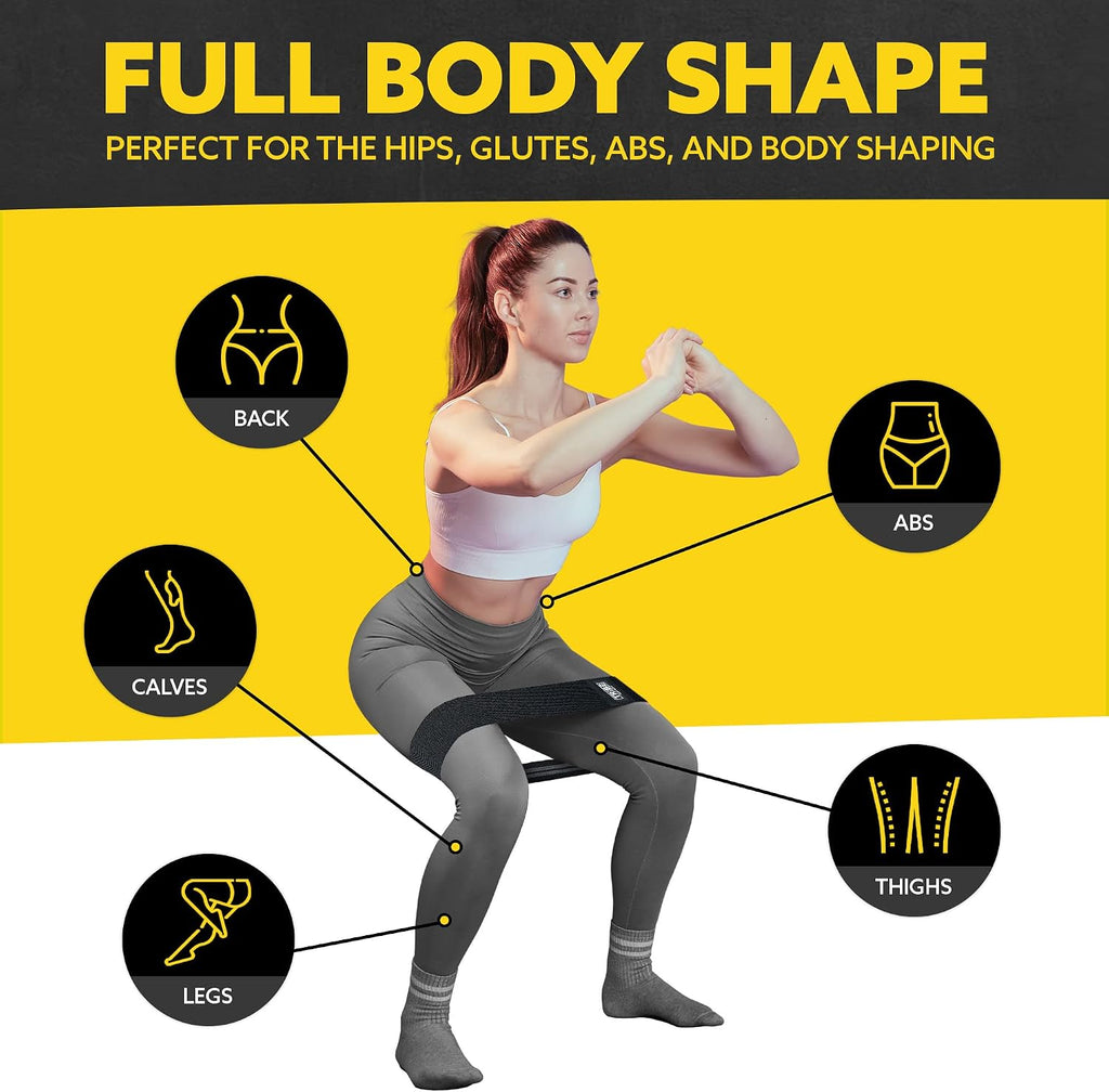 Resistance Bands for Working Out - 3 Pack Fabric Workout Bands for Women and Men - Booty Bands for Legs and Glute