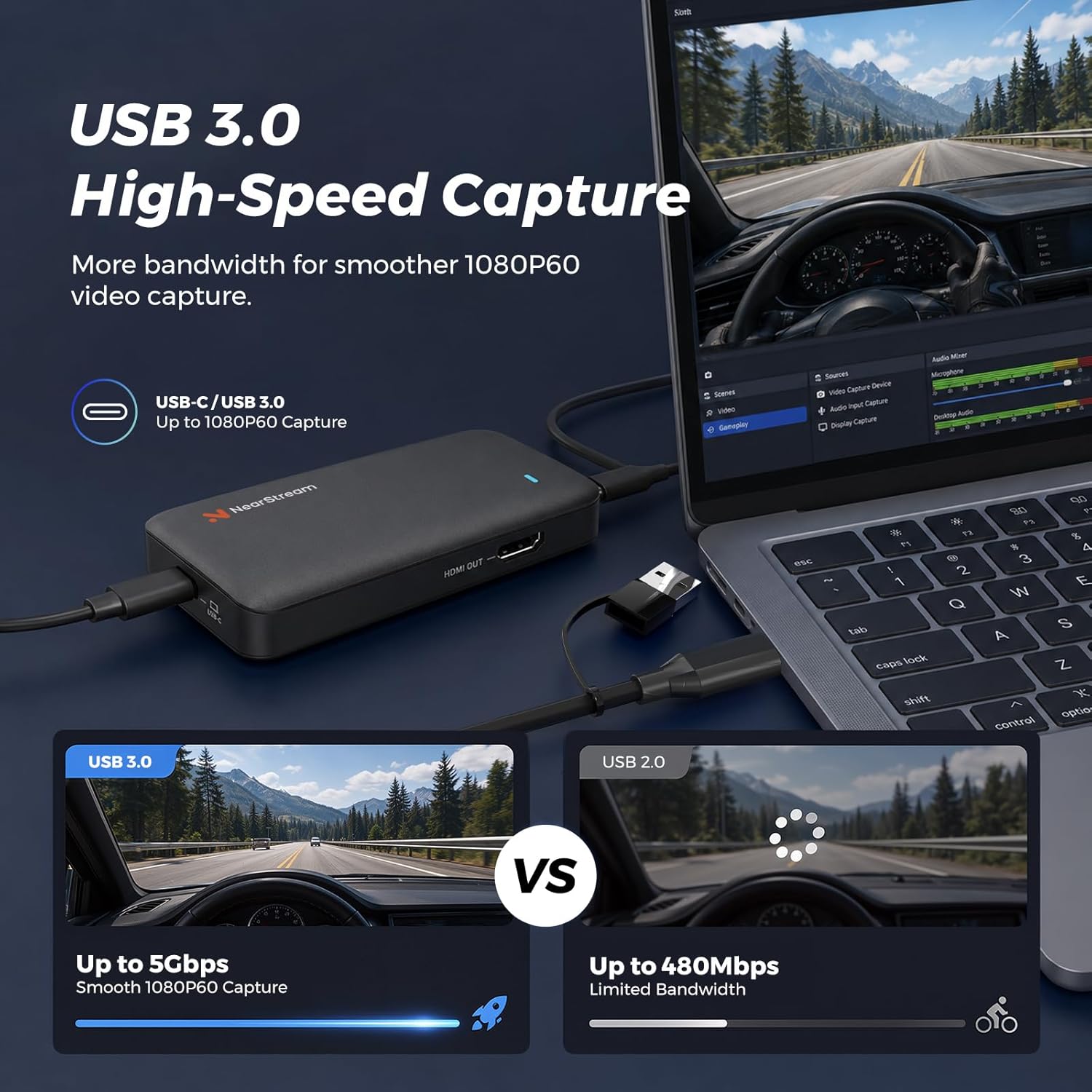 CCD10 Capture Card for PS5, PS4, Xbox, Switch and DSLR Cameras | 1080p60 USB-C 3.0 Capture, 4K60, 1440p120 or