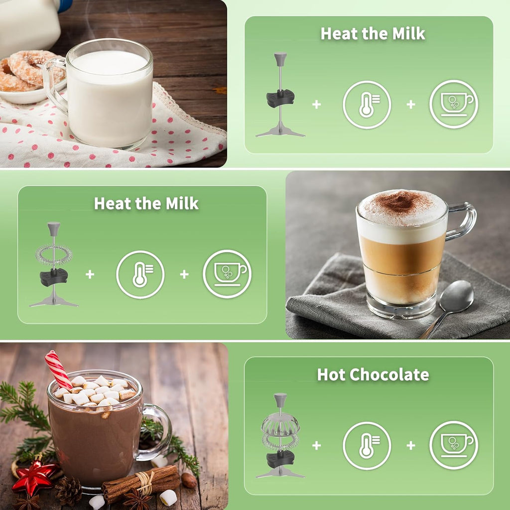 DualFro 600 Milk Frother and Steamer 21oz/600mL | Variable Temp 4 Settings & 3 Froth Levels, Touch Control 6 Presets