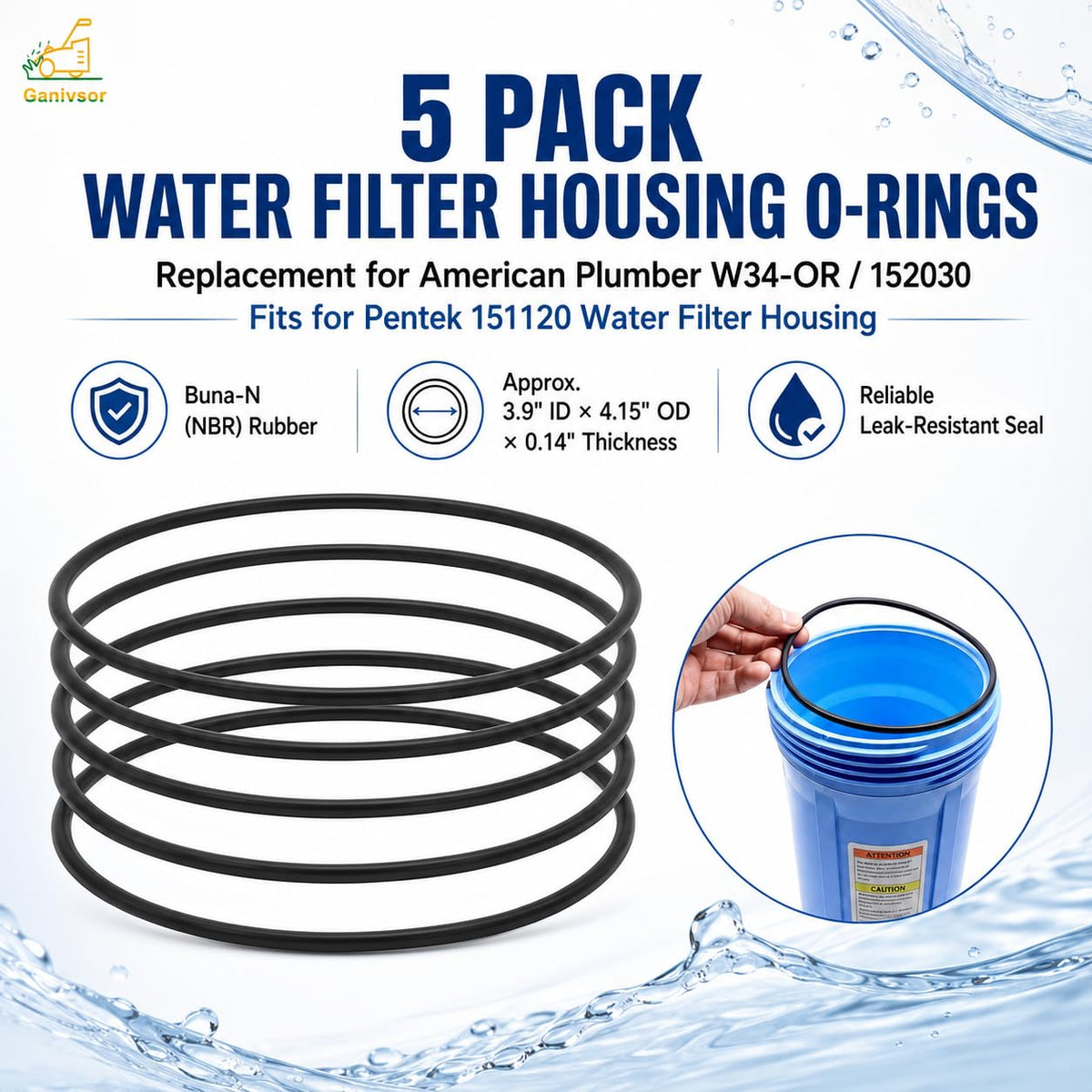 151120 o-Ring for Pentek Water Filter Housing （5 Pack）