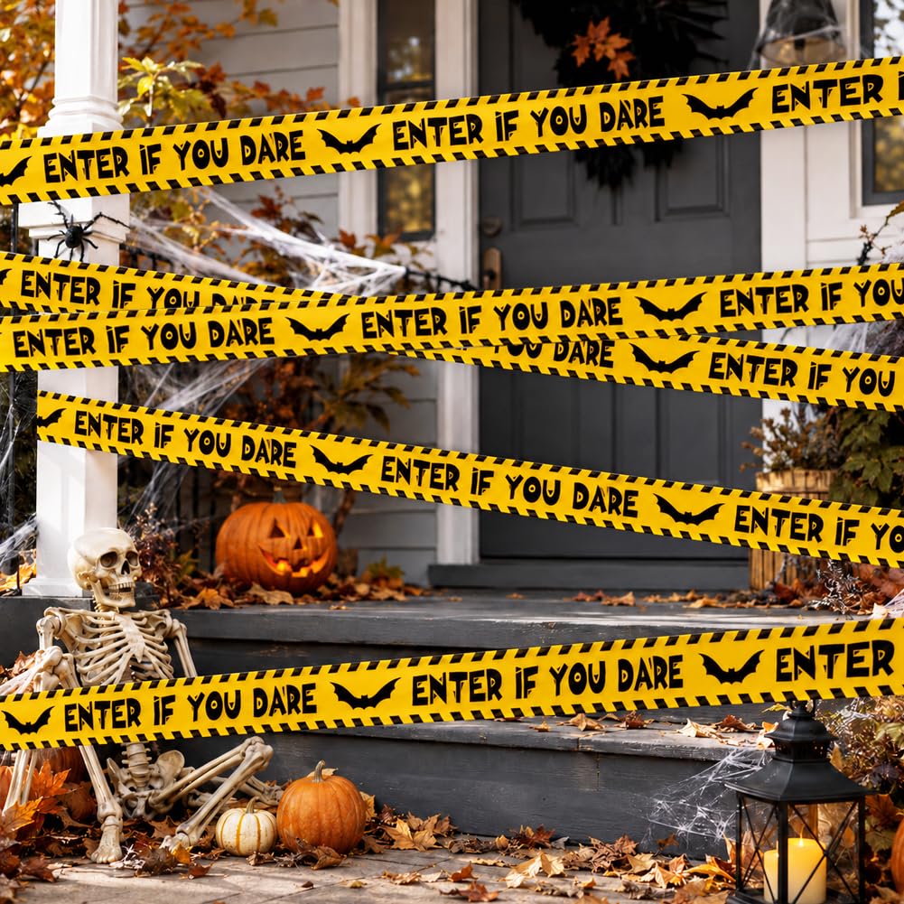 4Pk 3" x118ft Halloween Caution Tape for Haunted House Party