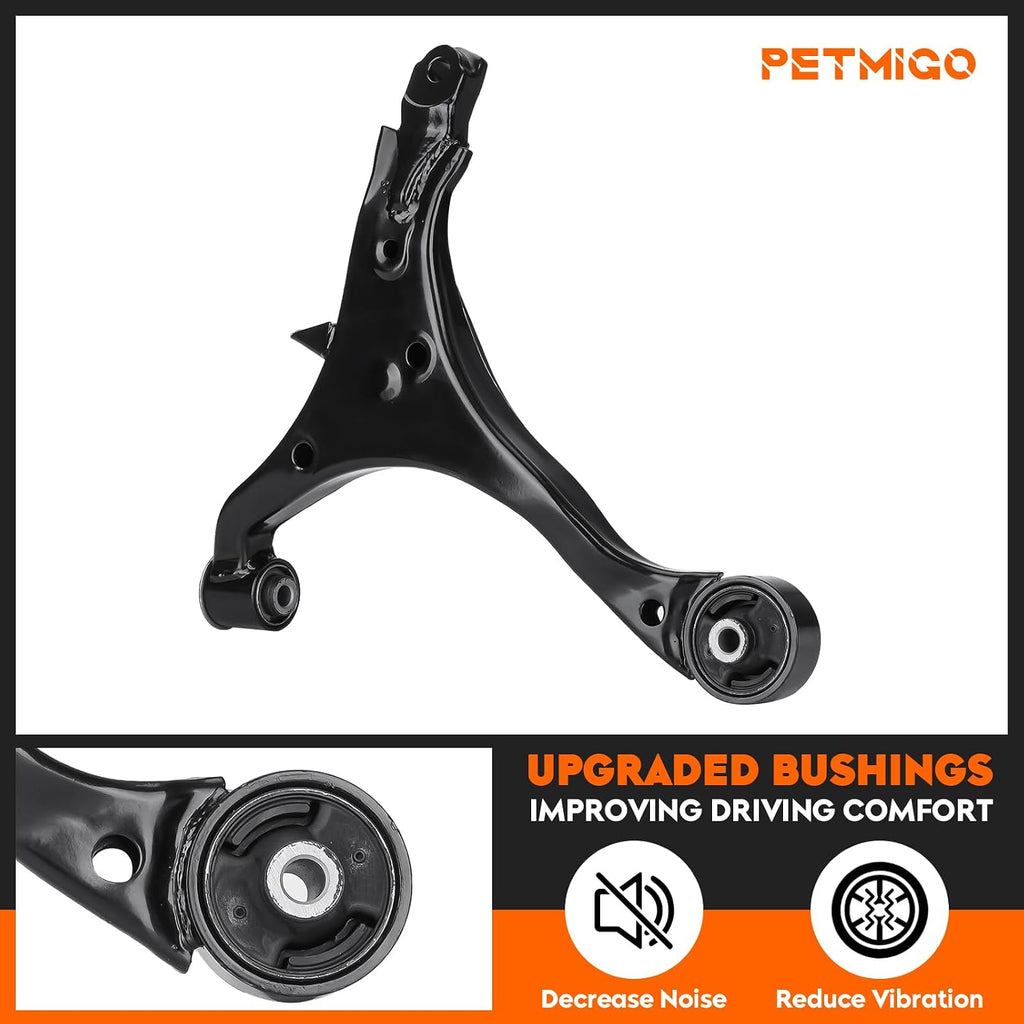 2Pcs Front Left &Right Suspension Lower Control Arms with Bushing Assembly Kits Fit for Honda CRV 2002 2003 2004 2005 2006