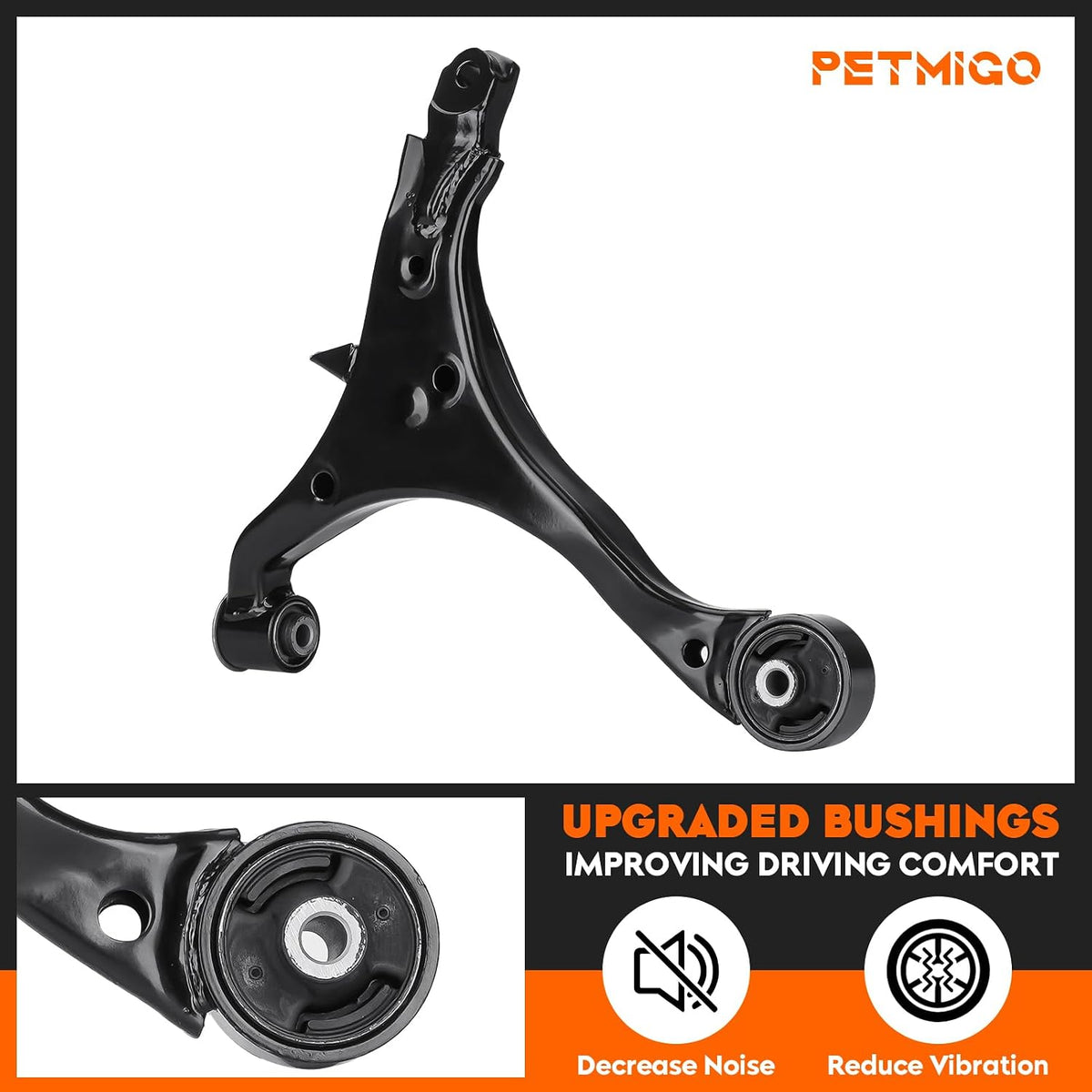 2Pcs Front Left &Right Suspension Lower Control Arms with Bushing Assembly Kits Fit for Honda CRV 2002 2003 2004 2005 2006