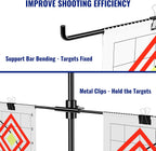 Adjustable Paper Target Stand, Frame with 8 Clips | Clear Bullseye Targets Sheet for Shooting Practice