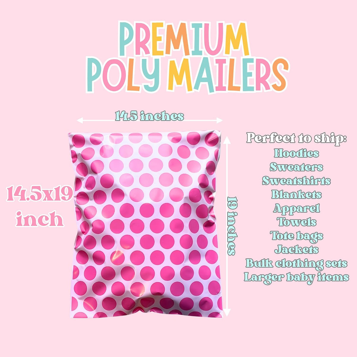 6x9 Designer Poly Mailer 100 Pack Heavy Duty Polymailers Waterproof Self Seal Shipping Bags Packaging for Small