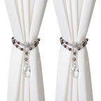 Luxury Crystal Beaded Magnetic Curtain Tieback, Gray