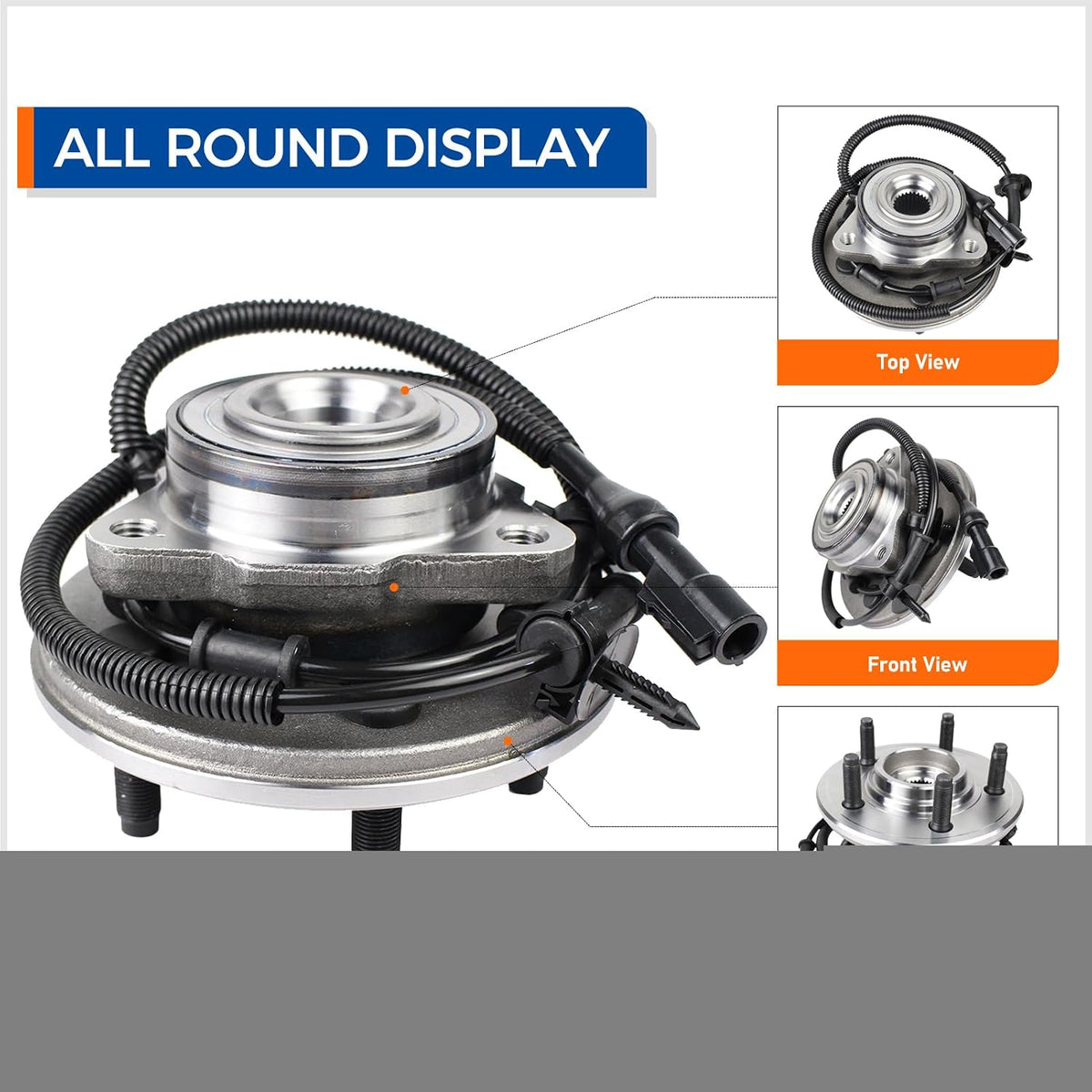 MACEL 515050 Front Wheel Hub Bearing Assembly Compatible with 2002-2005 Ford Explorer, 2003-2005 Lincoln Aviator, 2002-2005 Mercury Mountaineer 5 Lugs W/ABS
