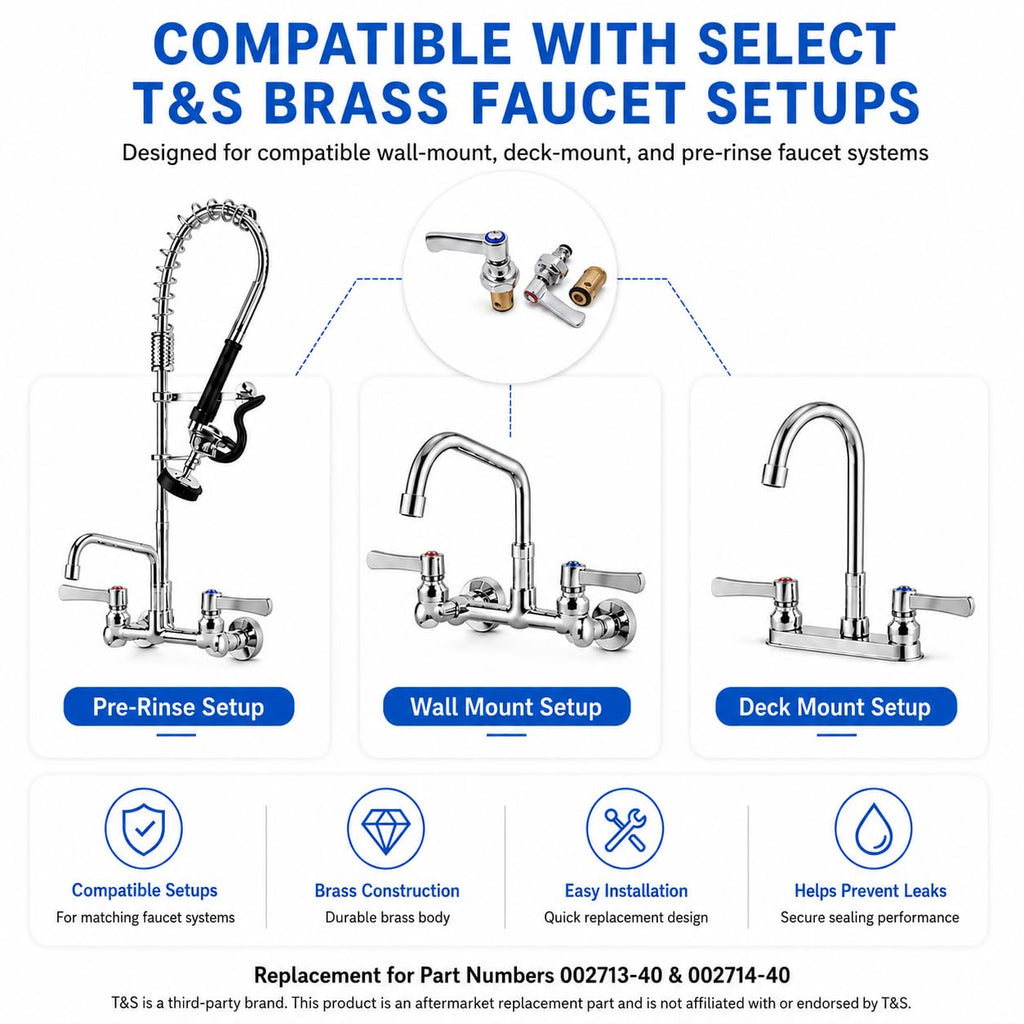 VISELTIS Hot & Cold Spindle Assembly Replacement for T&S Brass Faucets